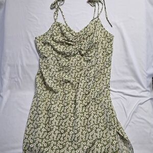 SHEIN VCAY Green Daisy Midi Dress 3XL Plus Size